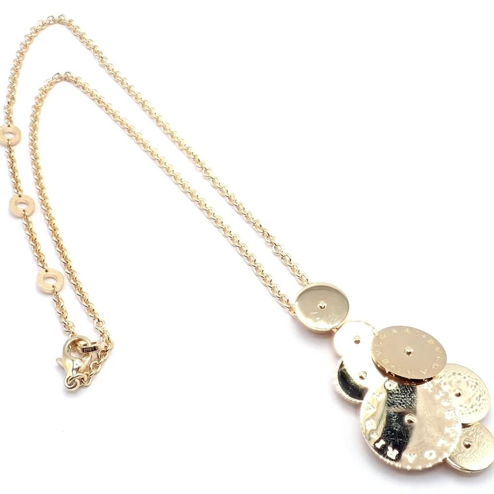 Authentic! Bulgari Bvlgari Cicladi 18k Yellow Gold Large Pendant Link Necklace - Picture 9 of 10